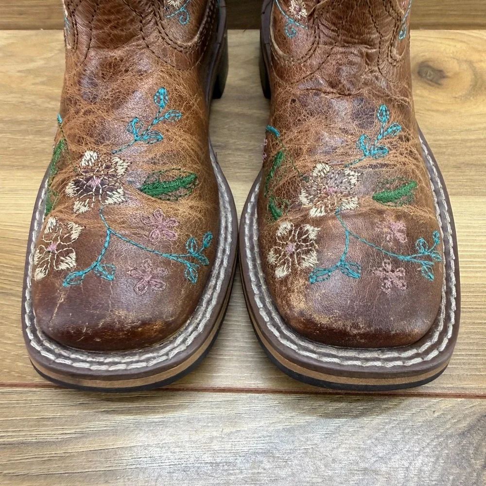 Smoky Mountain Boots Little Girls 10.5 Embroidered Floral Square Toe Rodeo Ranch